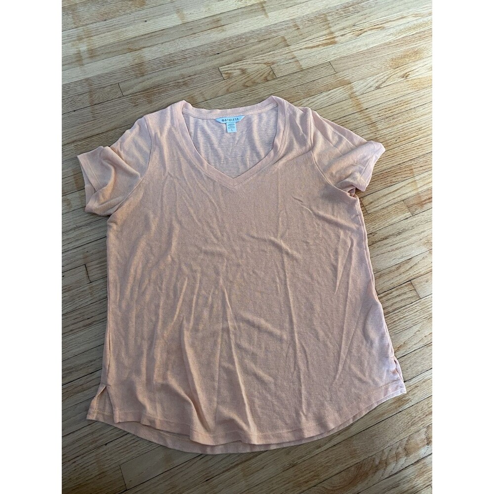 Athleta Womens Orange Breezy Scoop Shirt Modal Blend Certified Large Athleisure